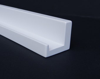 Ultra Narrow 28", 30", 32", 34 Inch Floating ledge Shelf, Picture ledge Shelf, You Choose length, Bright White Finish