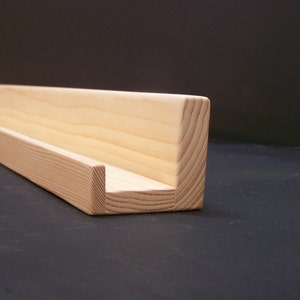 Ultra Narrow Unfinished 28", 30", 32" or 34 Inch Floating ledge Shelf, Picture ledge Shelf You Choose Your length.