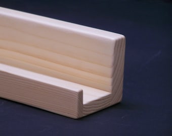 Ultra Narrow Unfinished, 12, 14, 16, 18 inch, Floating ledge Shelf, Picture ledge Shelf You Choose Your length.