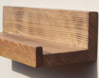 36", 38", 40" or 42 Inch Floating Ledge Shelf, You Choose Your length, Walnut Finish