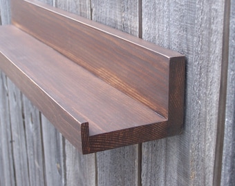 You Choose Your length, 36", 38", 40", or 42 inches. Floating Ledge Shelf, Kona Finish