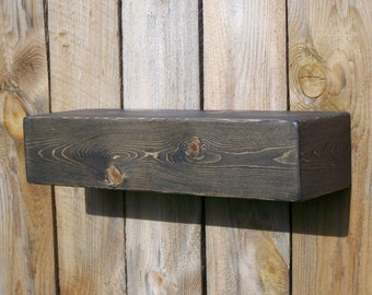 44", 46", 48" 50 inch You Choose Your Length, 5 1/2" Depth, Floating Ledge Shelf, Beam shelf, Chunky Shelf, Mantle Shelf, Ebony Finish