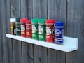 Narrow 20", 22", 24", 26 Inch Floating ledge Shelf, Picture ledge Shelf, Spice Rack You Choose Your length, Bright White Finish