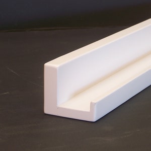 Ultra Narrow 36", 38", 40" or 42 Inch Floating ledge Shelf, Picture ledge, You Choose Your length. Bright White Finish
