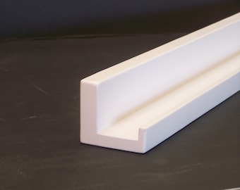 Ultra Narrow 36", 38", 40" or 42 Inch Floating ledge Shelf, Picture ledge, You Choose Your length. Bright White Finish