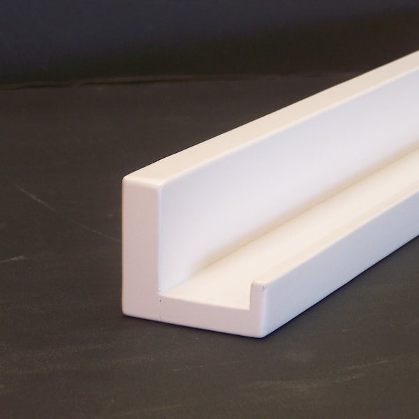 Ultra Narrow 36", 38", 40" or 42 Inch Floating ledge Shelf, Picture ledge, You Choose Your length. Bright White Finish