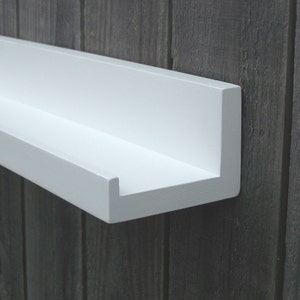 12&quot;, 14&quot;, 16&#39;, or 18 inch, Floating Ledge Shelf, You Choose Your length, Bright White Finish