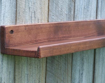 Wide, 28", 30", 32", Or 34 Inches, Floating ledge Shelf, Picture ledge Shelf, You Choose Your length, Red Oak Finish