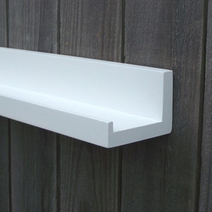 44&quot;, 46&quot;, 48&quot;, or 50 Inch Floating Ledge Shelf, You Choose Your length, Bright White Finish
