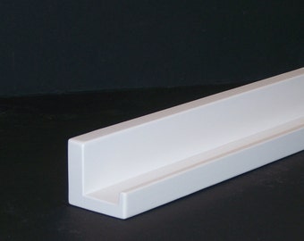 Ultra Narrow 12", 14", 16", 18 Inch Floating ledge Shelf, Picture ledge Shelf, You Choose length, Bright White Finish