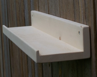 Wide Unfinished Floating ledge Shelf, Picture ledge Shelf, You Choose length 12", 14", 16", Or 18 Inches