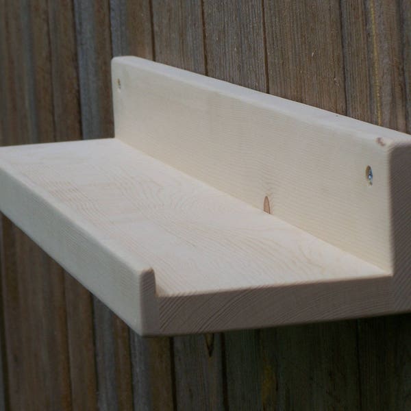 Wide Unfinished Floating ledge Shelf, Picture ledge Shelf, You Choose length 12", 14", 16", Or 18 Inches