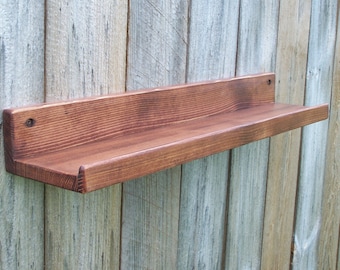 Wide 36", 38", 40", Or 42 Inches, Floating ledge Shelf, Picture ledge Shelf, You Choose Your length. Red Oak Finish