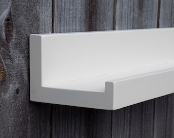 44", 46". 48" or 50 Inch Floating Ledge Shelf, You Choose Your length, Heirloom White Finish