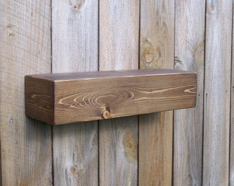 36, 38", 40" 42 inch You Choose Your Length, 5 1/2" Depth, Floating Ledge Shelf, Beam shelf, Chunky Shelf, Mantle Shelf, Dark Walnut Finish