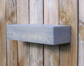 20", 22", 24" 26 inch, You Choose Your Length, 5 1/2" Depth Floating Ledge Shelf, Beam shelf, Mantle Shelf, Weathered Grey Finish