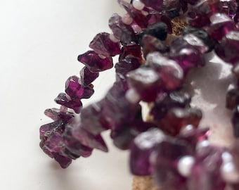 Raw Garnet Beads Strand - Garnet Strand - Jewelry Supplies - Destash