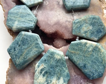 Raw Aquamarine Strand - Aquamarine Pendant Beads - Drilled Aquamarine - Beads - Aquamarine - Raw Crystal Beads