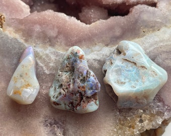 Drilled Raw Opal Pendant - Australian Opals- Raw Crystals - Opal