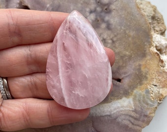 Drilled Large Rose Quartz Pendant - Raw Crystal Beads