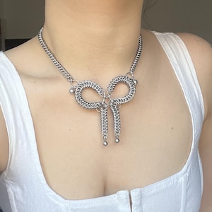 Bow Bow Baby Day Collar // Chainmail Choker
