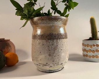 Handmade White Crackle Raku Vase, Hand Thrown & Fired in South Carolina, USA. FREE SHIPPING!