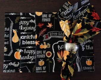 Servilletas de tela de Acción de Gracias (juego de 4)