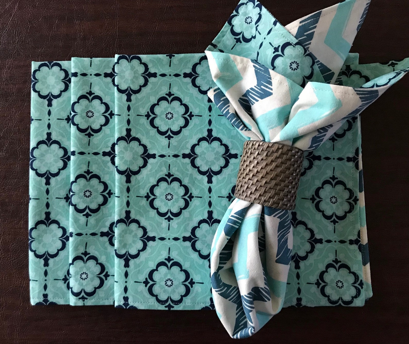 Floral Pattern Fabric Napkins set of 4 Etsy