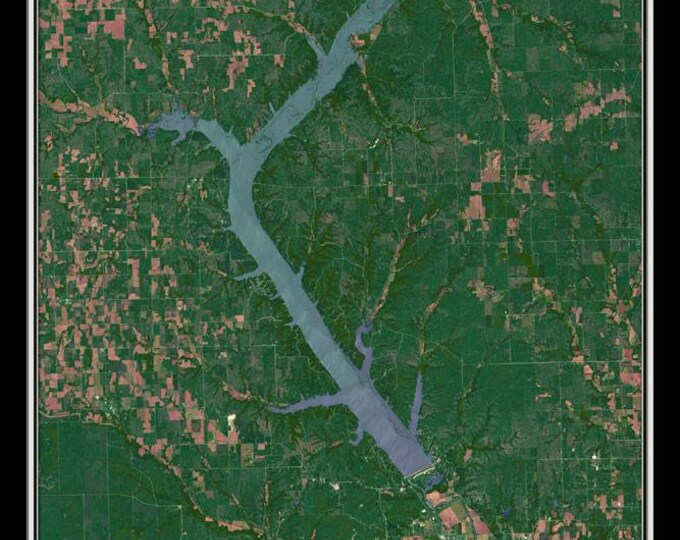 The Tuttle Creek Reservoir Kansas Satellite Poster Map