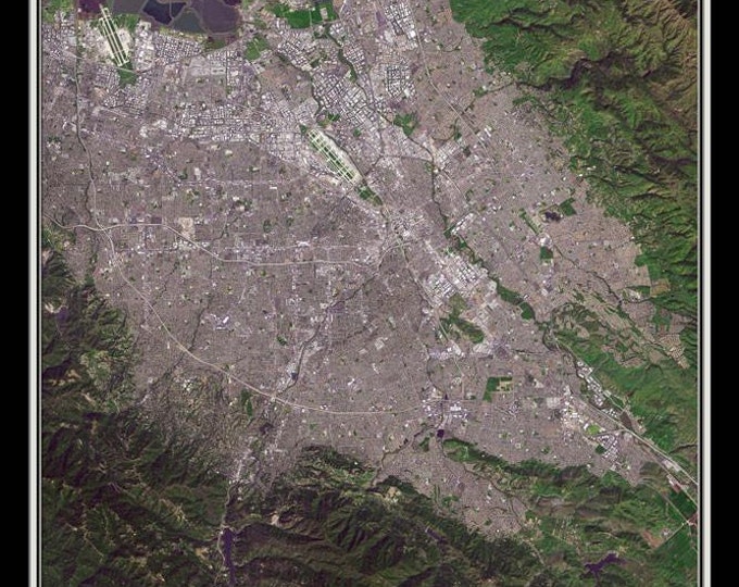 The San Jose California Satellite Poster Map