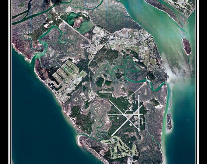 The Parris Island South Carolina Satellite Poster Map