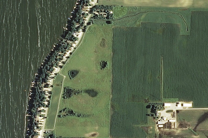 The Big Spirit Lake Iowa Satellite Poster Map Etsy