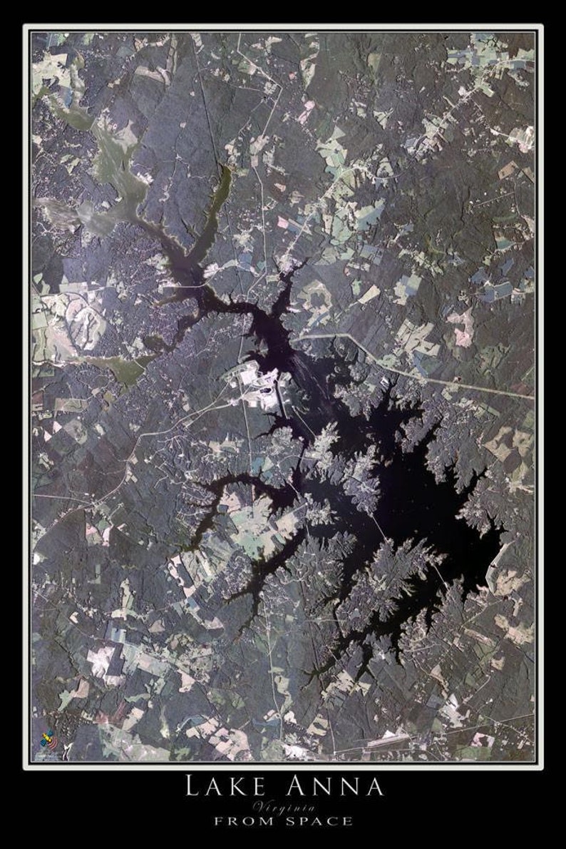 The Lake Anna Virginia Satellite Poster Map Etsy