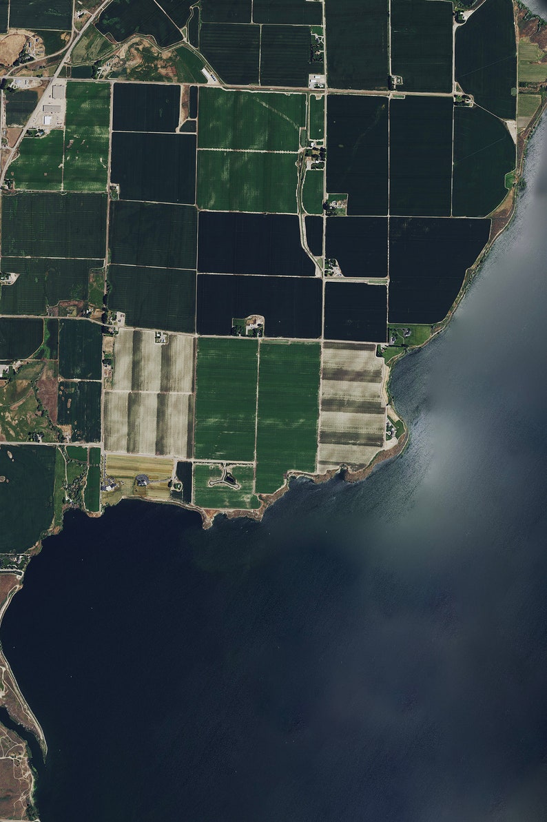 The American Falls Lake Idaho Satellite Poster Map Etsy