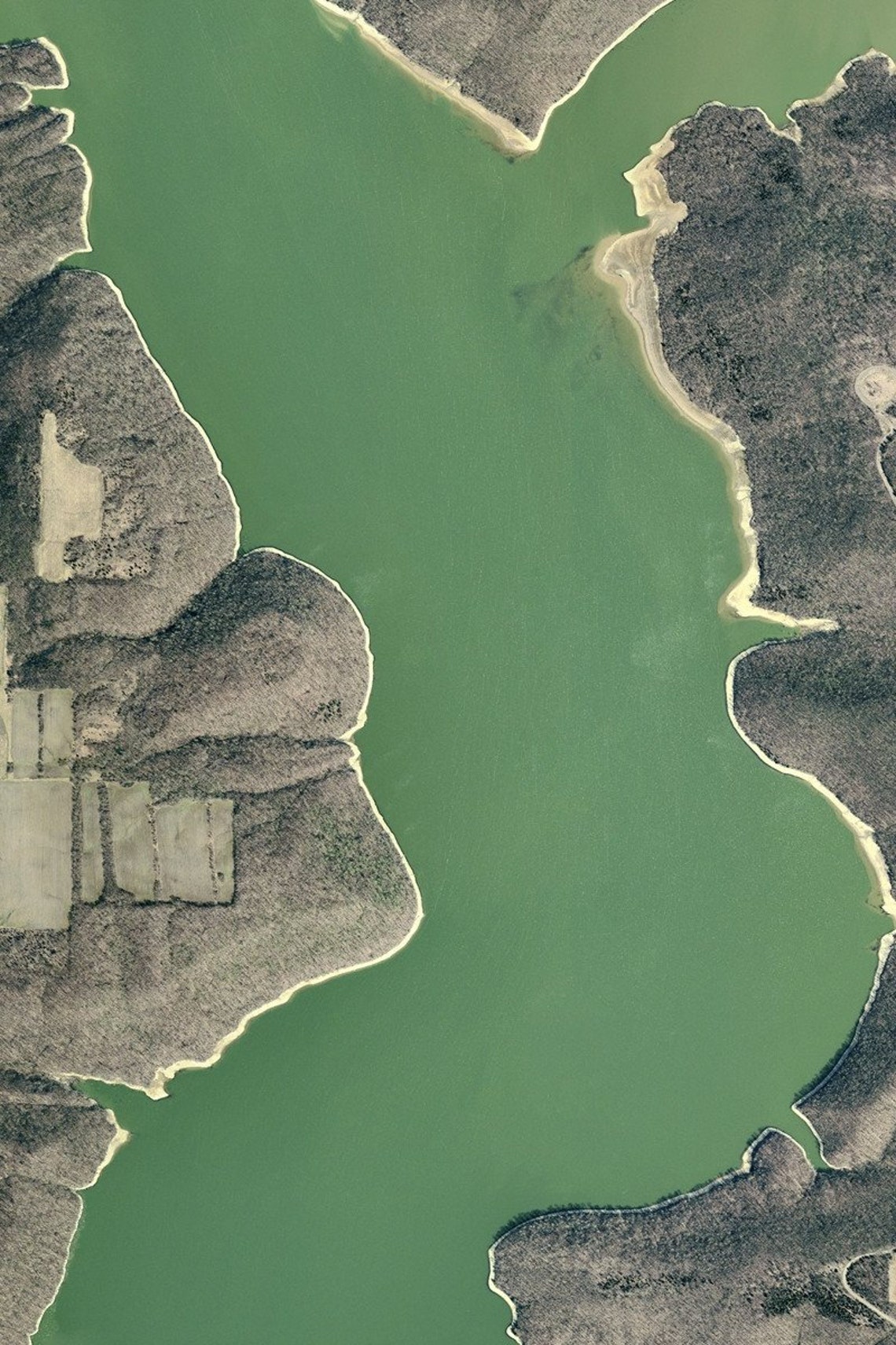 The Brookville Lake Indiana Satellite Poster Map Etsy