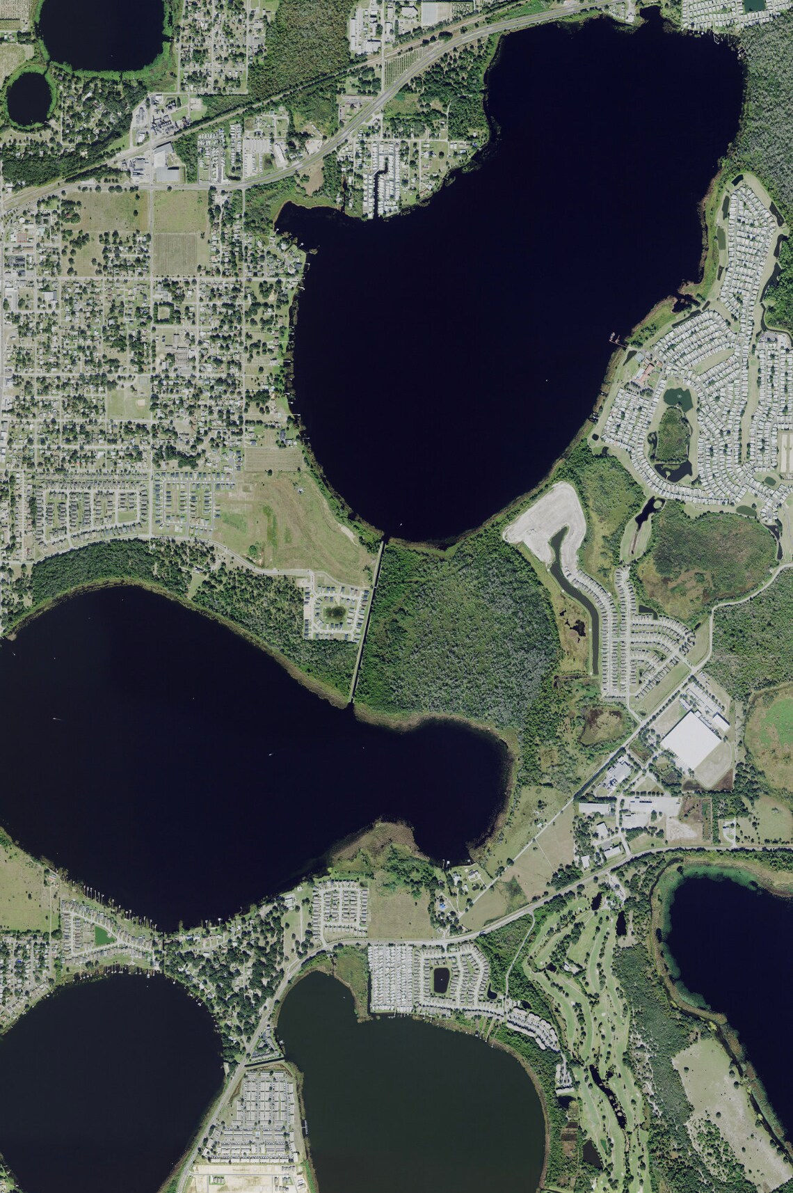 The Winter Haven Chain of Lakes Florida Satellite Poster Map Etsy