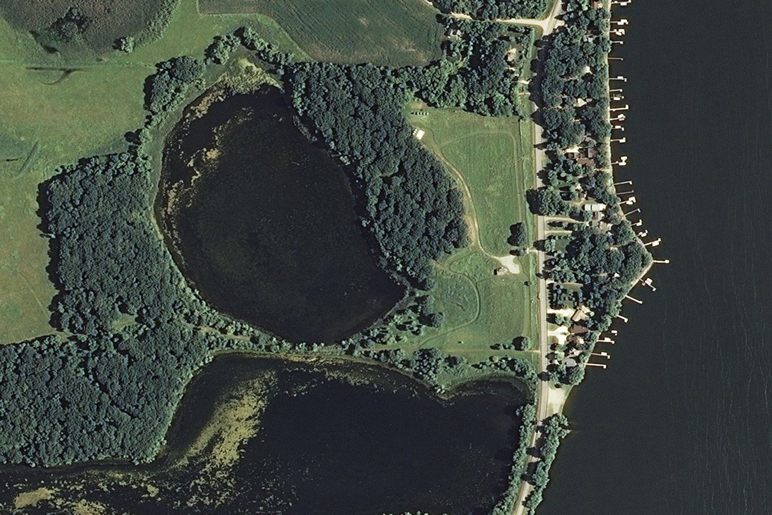 The Big Spirit Lake Iowa Satellite Poster Map Etsy