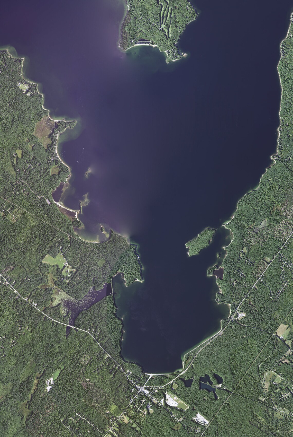 The Sebago Lake Maine Satellite Poster Map Etsy