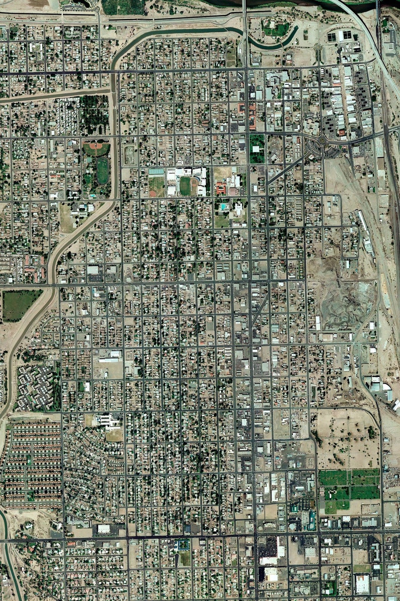 The Yuma Arizona Satellite Poster Map Etsy