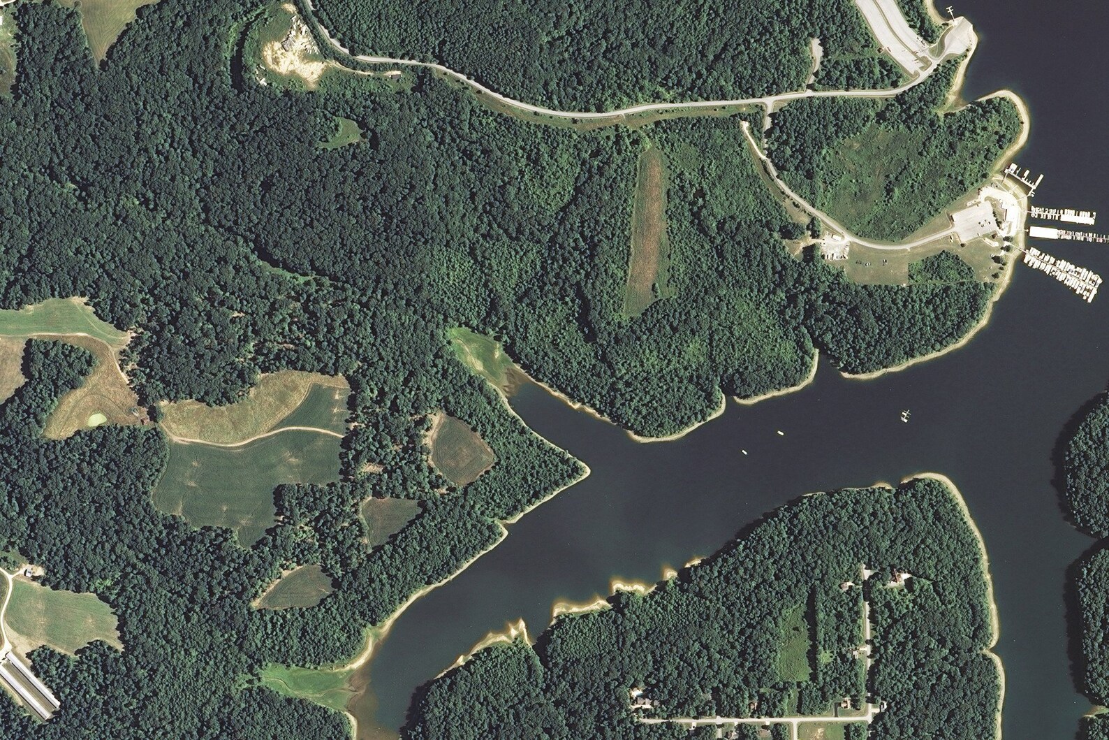 The Patoka Lake Indiana Satellite Poster Map Etsy