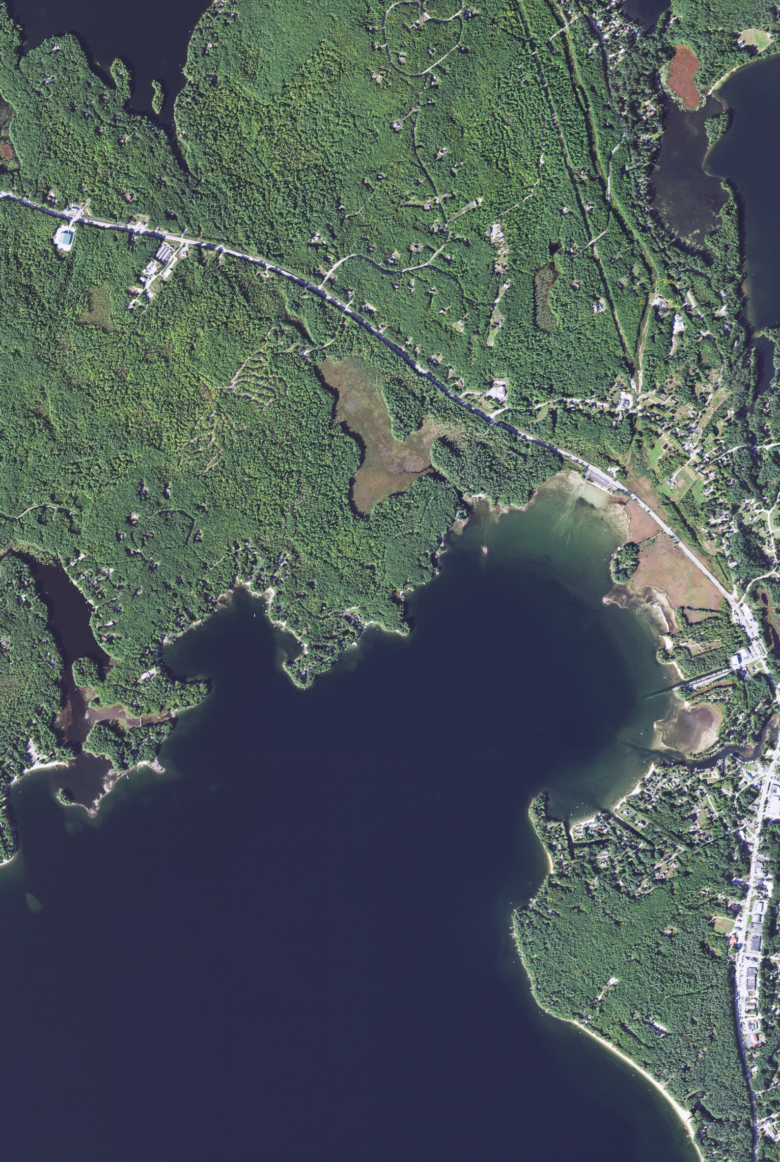 The Sebago Lake Maine Satellite Poster Map Etsy