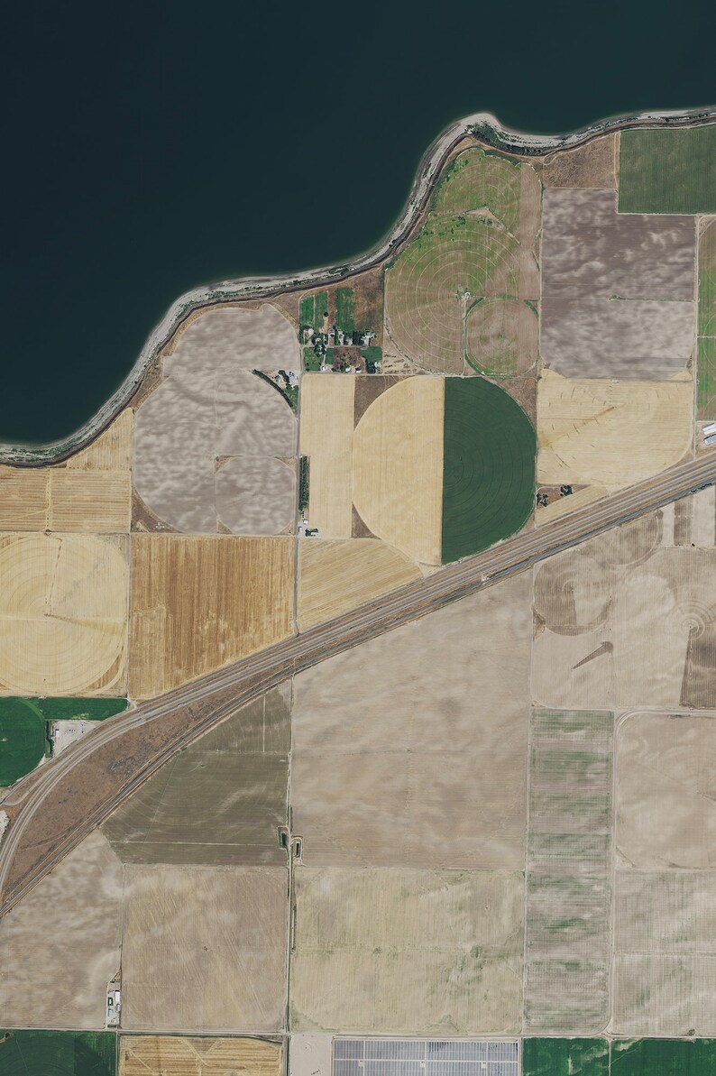 The American Falls Lake Idaho Satellite Poster Map Etsy