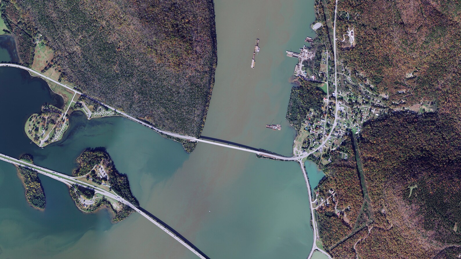 The Nickajack Lake Tennessee Satellite Poster Map Etsy