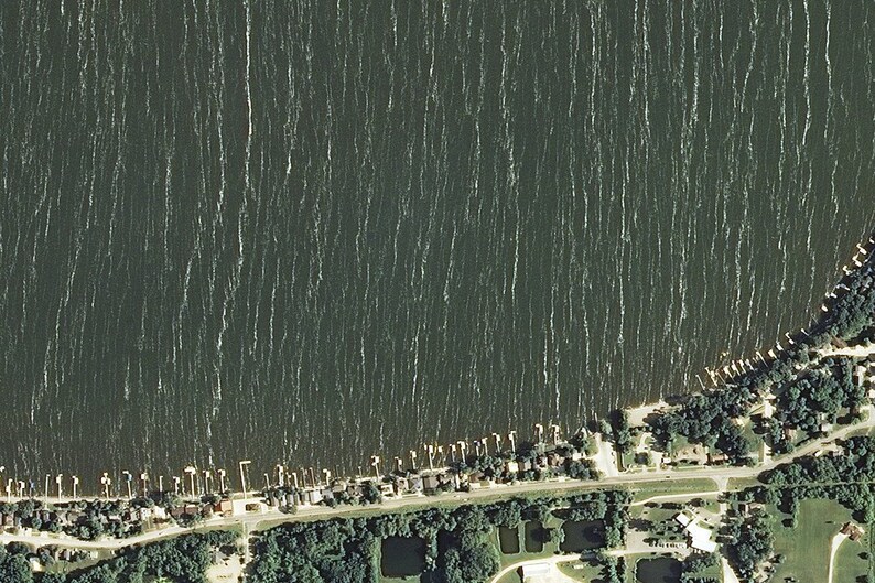 The Big Spirit Lake Iowa Satellite Poster Map Etsy