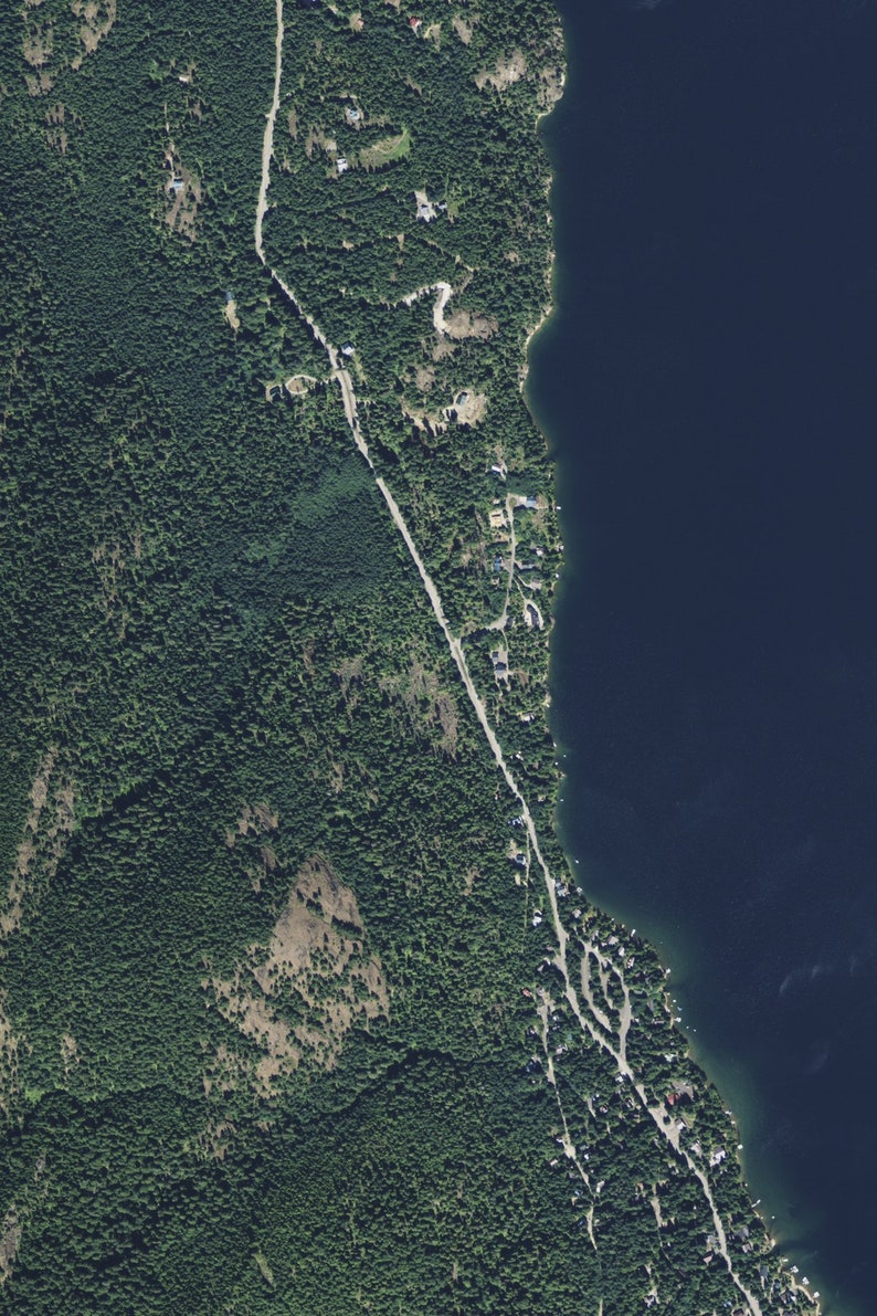 The Kachess Lake Washington Satellite Poster Map Etsy