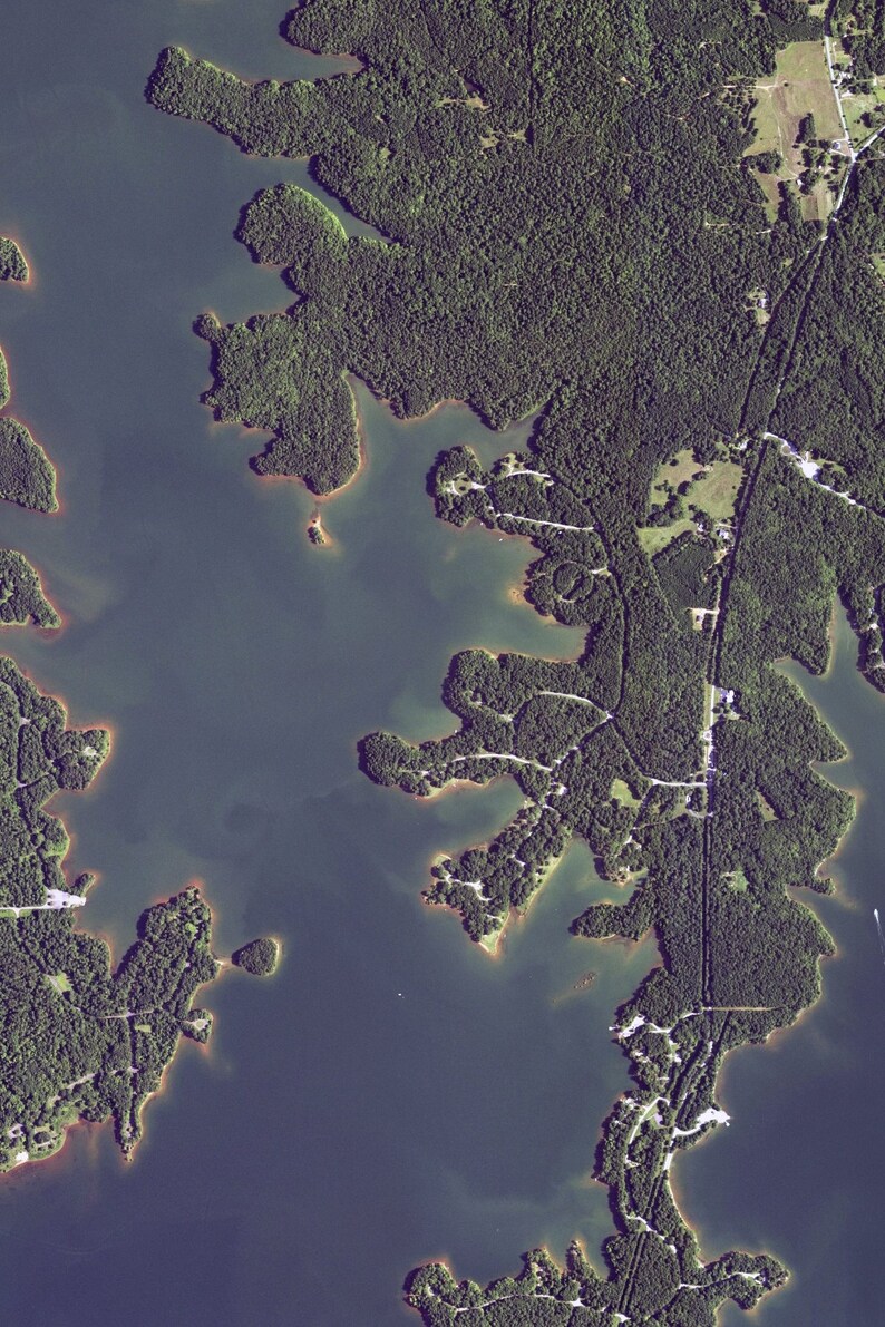 The Lake West Point Alabama Satellite Poster Map Etsy