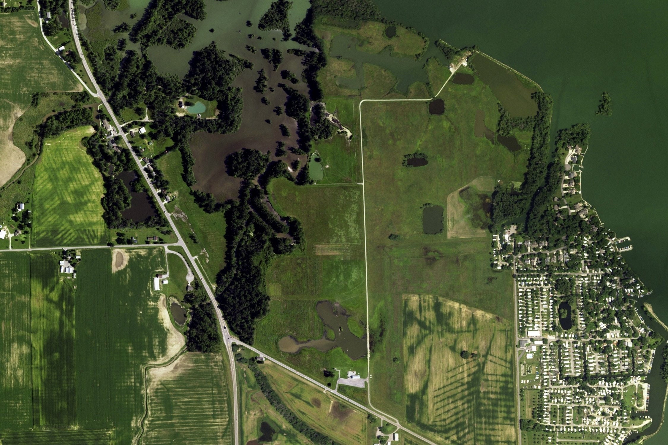 The Grand Lake Celina Ohio Satellite Poster Map Etsy