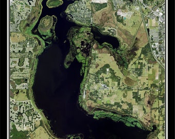 The Lake Tohopekaliga Florida Satellite Poster Map