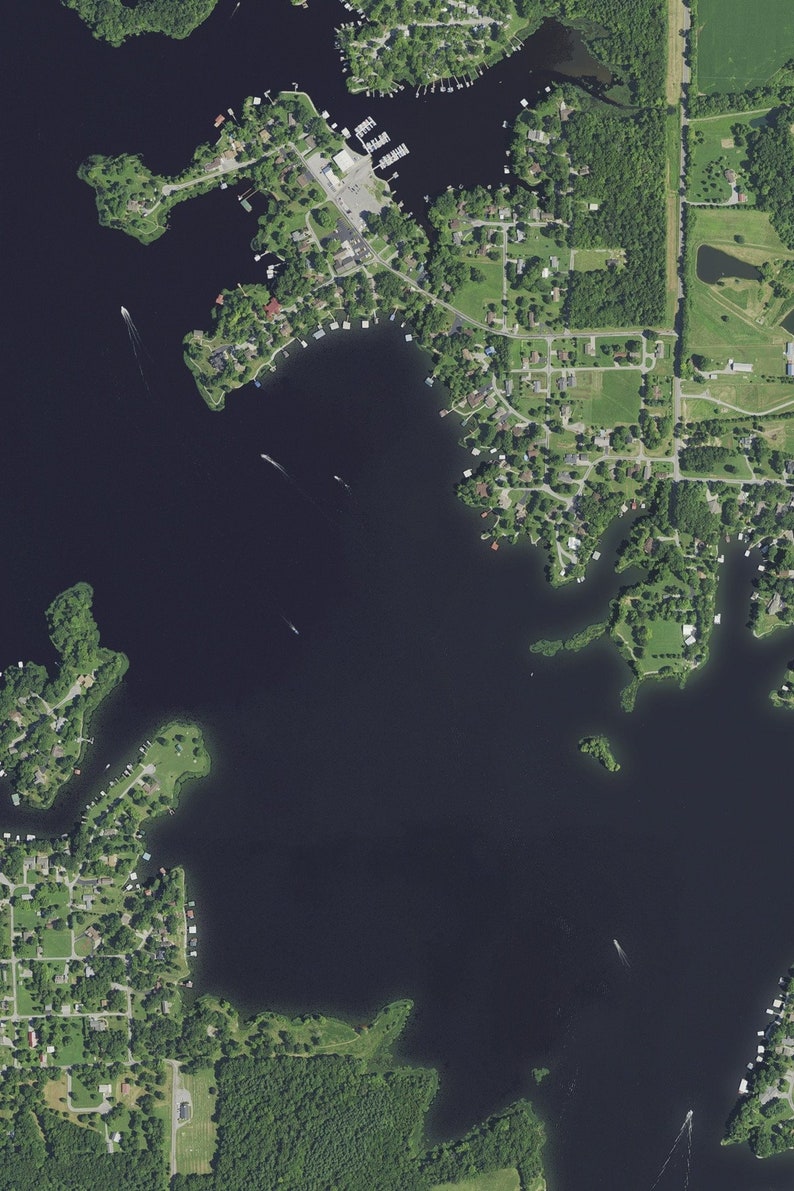 The Lake of Egypt Illinois Satellite Poster Map Etsy