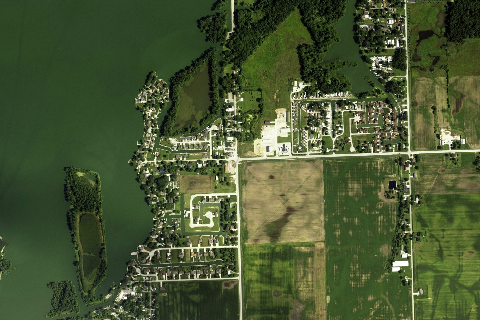 The Grand Lake Celina Ohio Satellite Poster Map Etsy